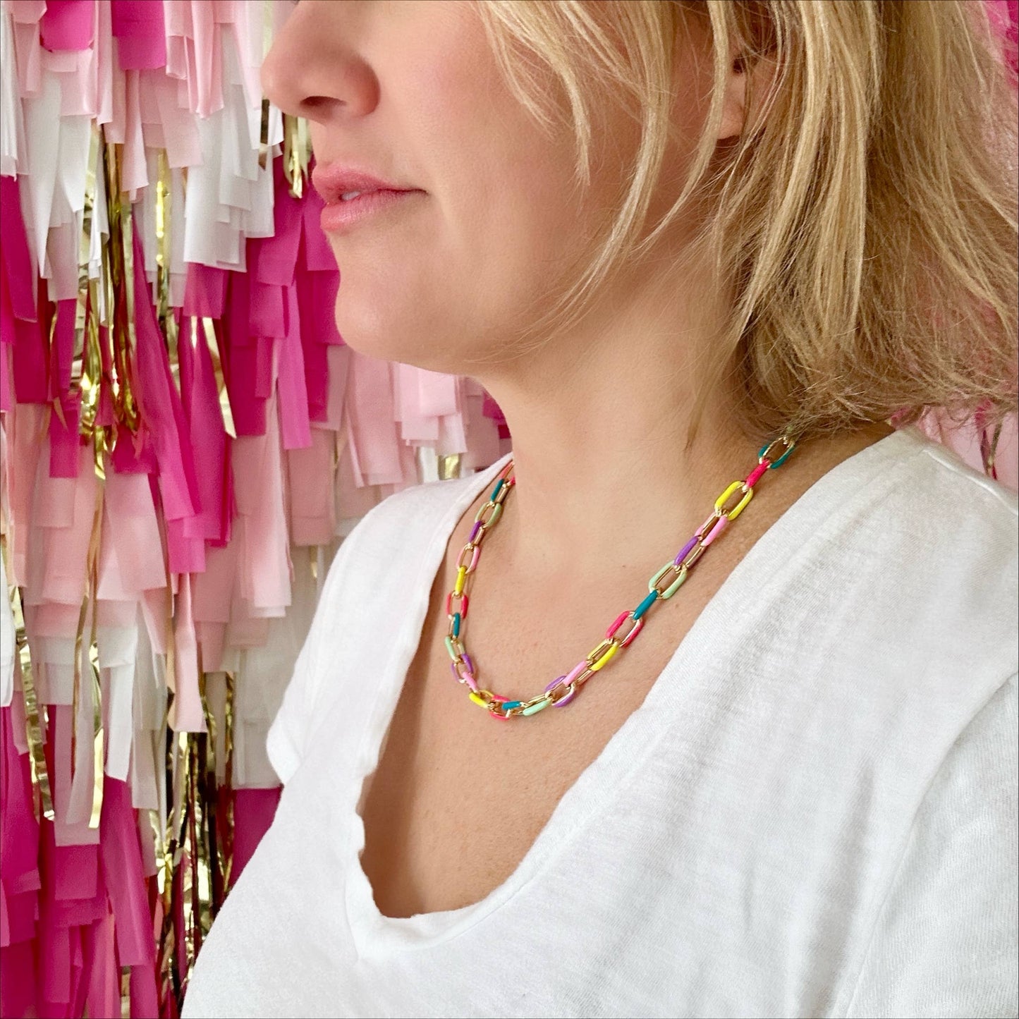 Candy 17" Enamel Chain Necklace