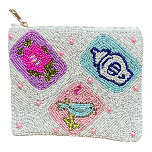 Mahjong Tile Coin Purse - White