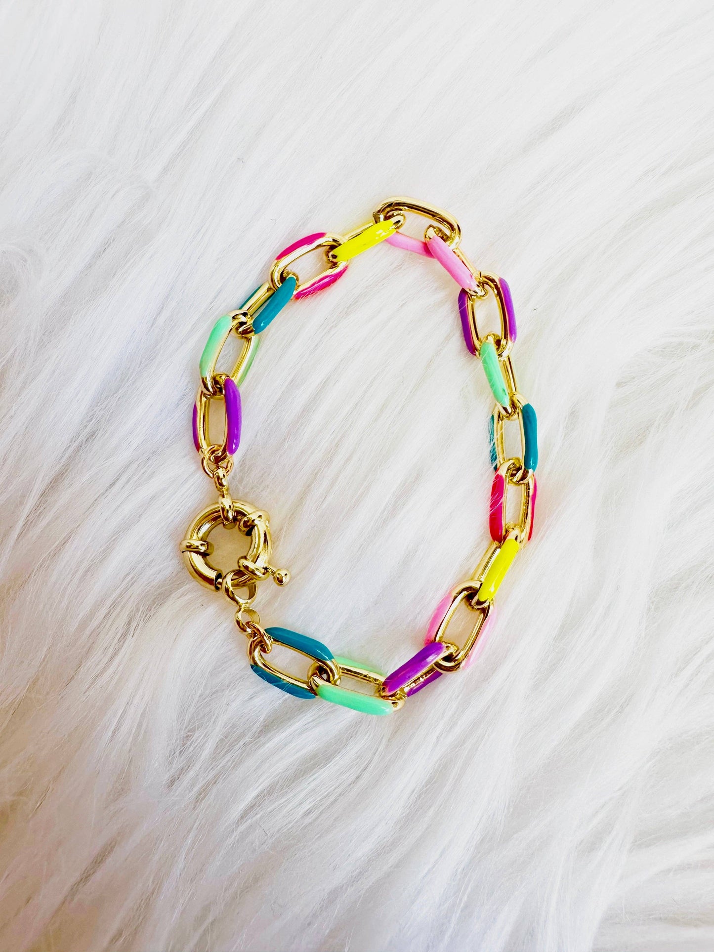 Candy 7.5" Enamel Chain Bracelet