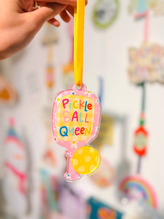 Pickle Ball Queen Acrylic Ornament