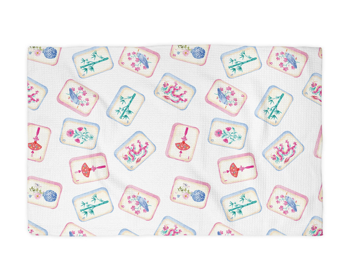 Mahjong Kitchen Towel Mah jongg Tile Game Decor Hostess Gift