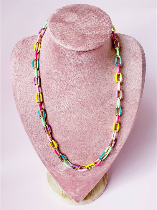 Candy 17" Enamel Chain Necklace